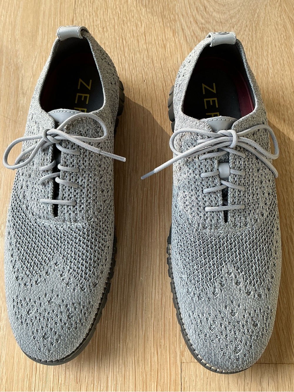 Cole Haan Men's Size 9 ZeroGrand Stitchlite Grey Knit Oxford Shoes NEW!